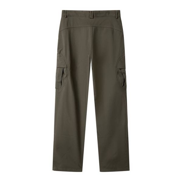 Men's Fleece Lined Outdoor Cargo Pants with Zip Pockets and Stretch Fabric for Comfort