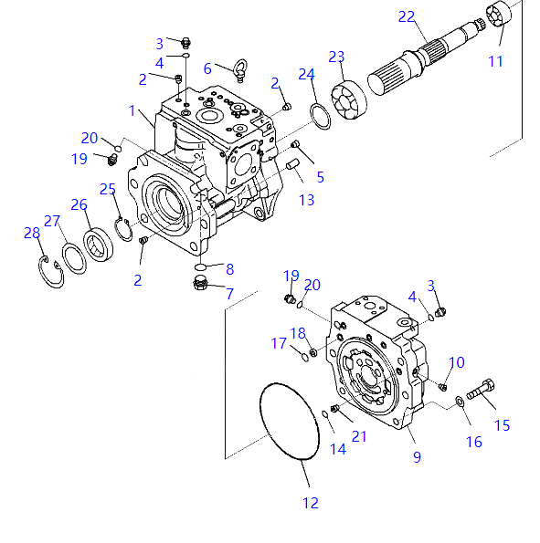 708-1G-00041 7081G00041 Steering Pump Excavator Hydraulic Pump For KOMATSU WD600