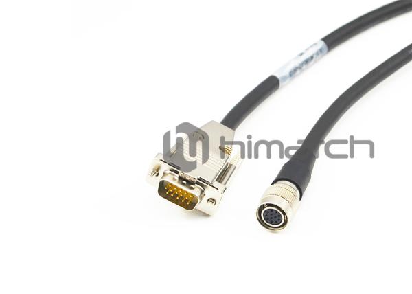 M12 to D-SUB M12 to DB15 High Flexible Shielding Analog Camera Cable For Industrial Camera
