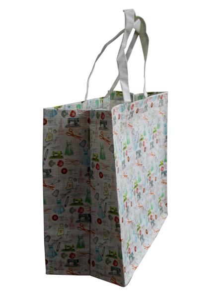 4C Printing 120g Sewing Matt PP Woven Shopping Bags For Packaging / Advertising