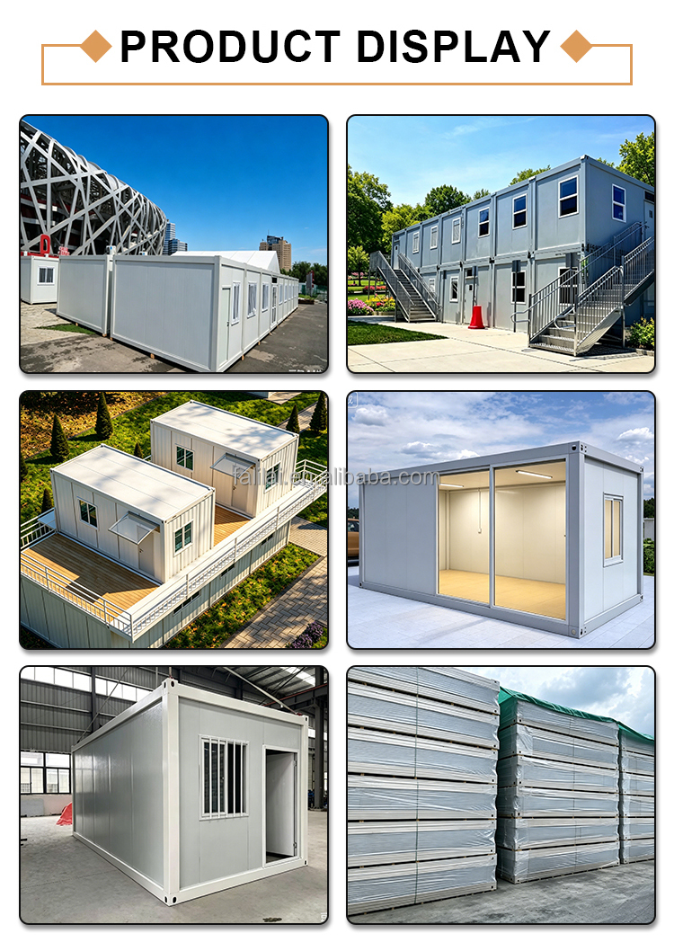 Modular Combined Detachable Container House Two Layer Design Lower Garage Upper Office Prefabricated Flat Pack Building for Site