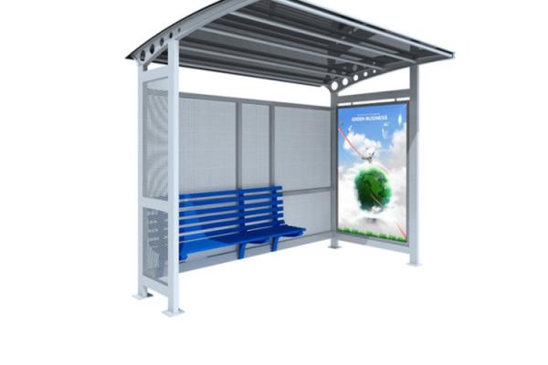 Light Weight Stainless Steel Bus Stop Canopy Tempered Glass Material Easy Install