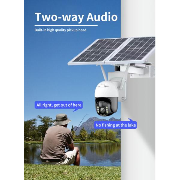 Wifi Tuya Smart Solar Camera 20Watt Outdoor Surveillance PTZ Camera With Solar Panels