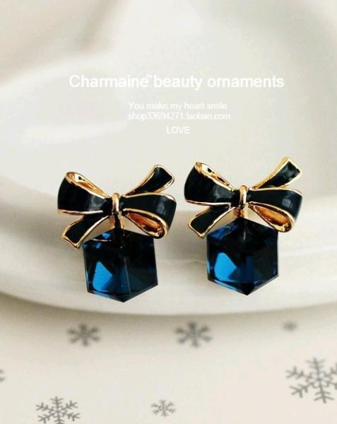 2018 Fashion Diamend Butterfly Shape Earrings Ear Drops Silver Exported Korea Fashion