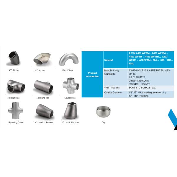 Acessórios para tubos de aço inoxidável de 45 e 90 graus Soldadura de traseira LR. SR. Cotovelo sem costura