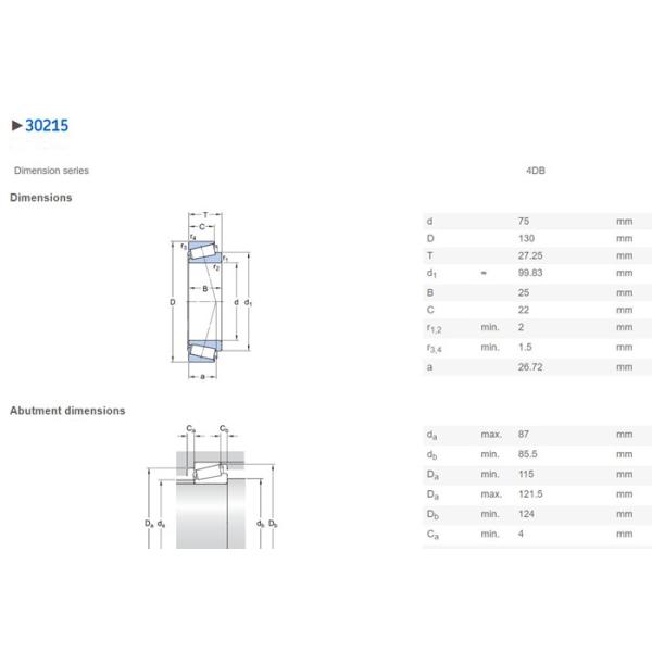 Taper Roller Bearings NSK HR30215J Bearing 75×130×27.25mm Used In Front Axle Of IVECO And Man Truck