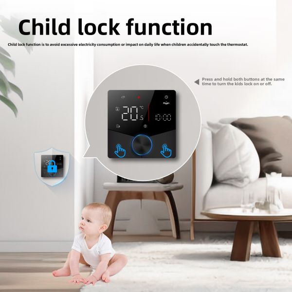 SIXWGH Tuya Smart WiFi Thermostat Electric Heating APP Control Voice Assistant Compatible Energy Saving Mode Child Lock High