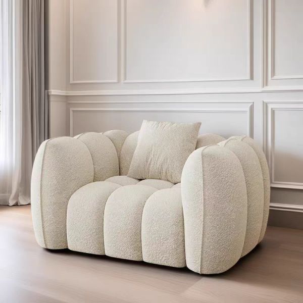 OEM Single Seat Square Upholstered Full Sponge Leisure Fabric Reclining Lounge Sofa Chair Compressed Sofa for Bedroom Living