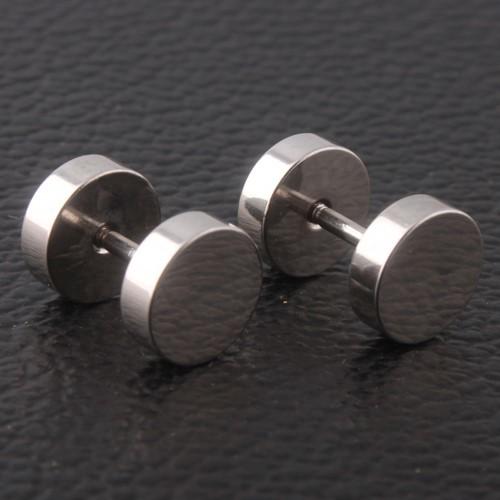 Black Color Unique Mens Stud Earrings Stainless Steel Body Piercing Jewelry Barbell Earrings