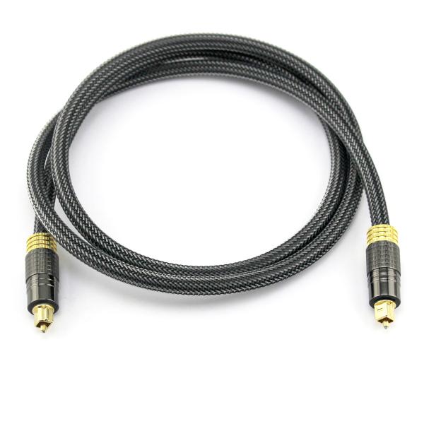 Factory Outlet Premium Digital Optical Audio Toslink 24K Plated Golden Knited Rope 1.2M