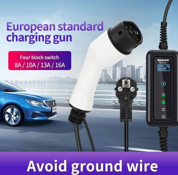 8-32A Current Adjustable 7Kw Level 2 Home Evse Portable Ev Charger Type 2 Iec 62196