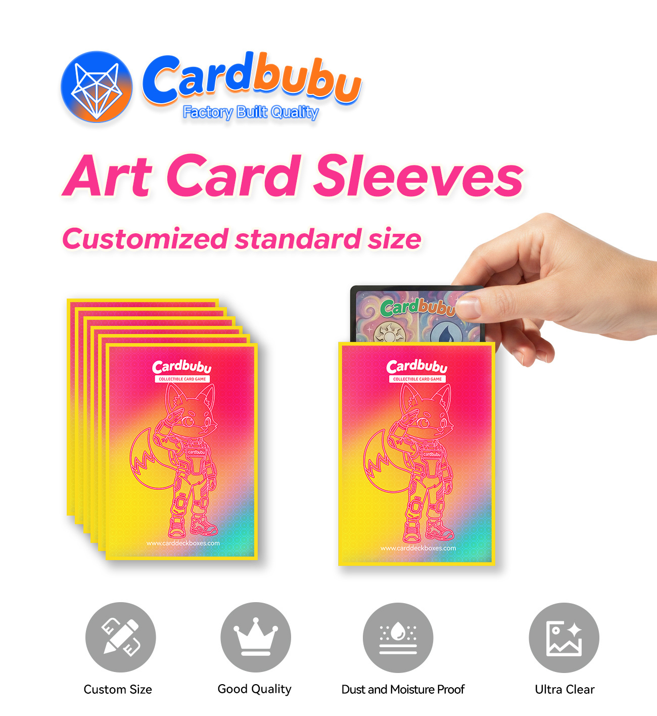Portable Custom Card Sleeves High Definition Textured Card Protector Sleeves