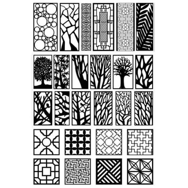 OEM / ODM декоративный черный алюминиевый забор 6x8 Privacy Fence Laser Cut