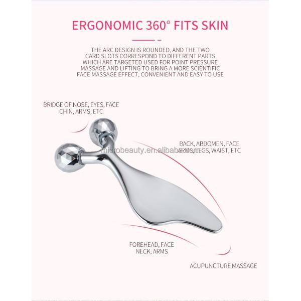 Rouleau de massage facial en alliage de zinc pour lifting et soin de la peau, outil de massage facial naturel avec Guasha