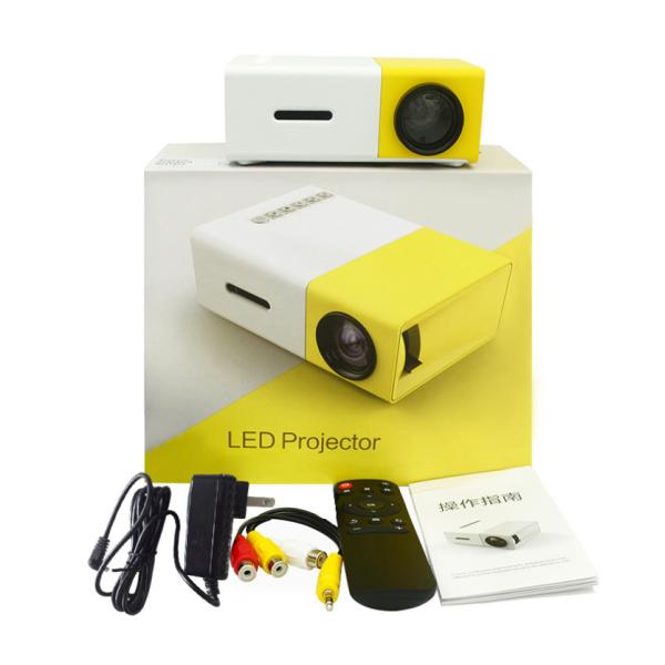 YG300 Mini Pocket 4k Portable LED Projectors Yellow for Home Theater