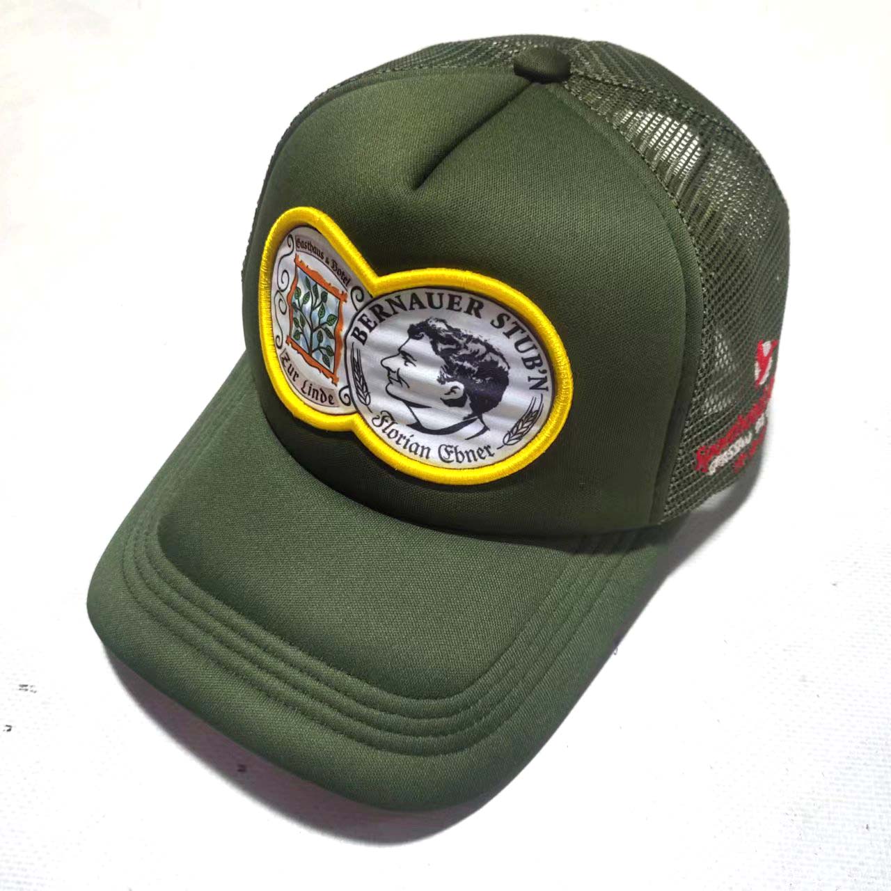 3D Embroidery Foam 5 Panel Trucker Hat Print Patch Snap Back Green Cap