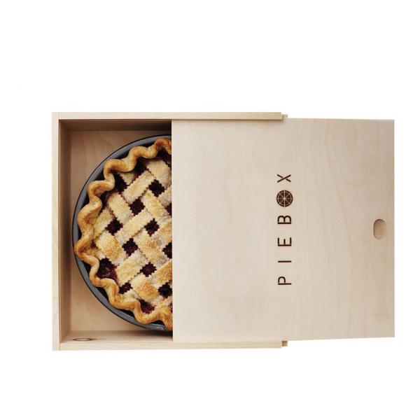 Customized Logo Acceptable Antique Color Reusable Wooden Pie Cake Dessert Box Bread Storage Box