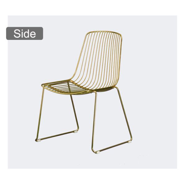 Nordic Metal Gold Black White Metal Chair Cafe Wire Chair Modern Restaurant Leisure Chair