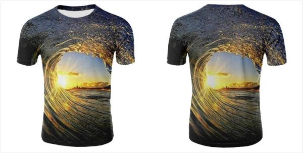 3D V Neck Men Women Custom Sublimated T Shirts Hypnotic Funny Printing Short Sleeve