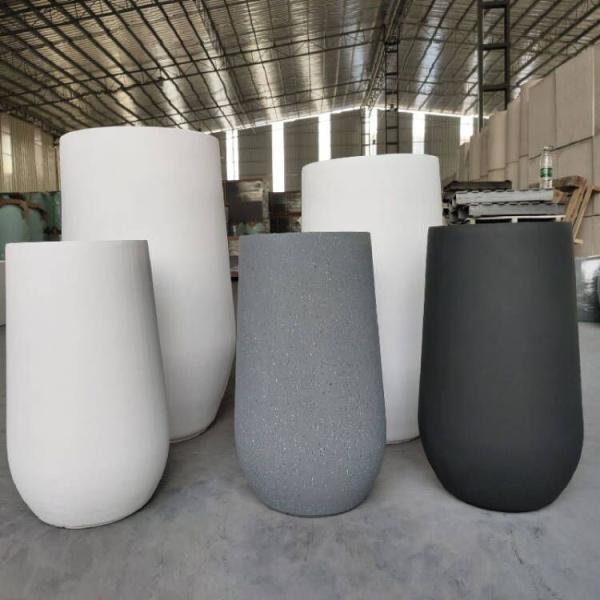 Powder Coated Fiber Clay Planters For Patio Garden Cottage