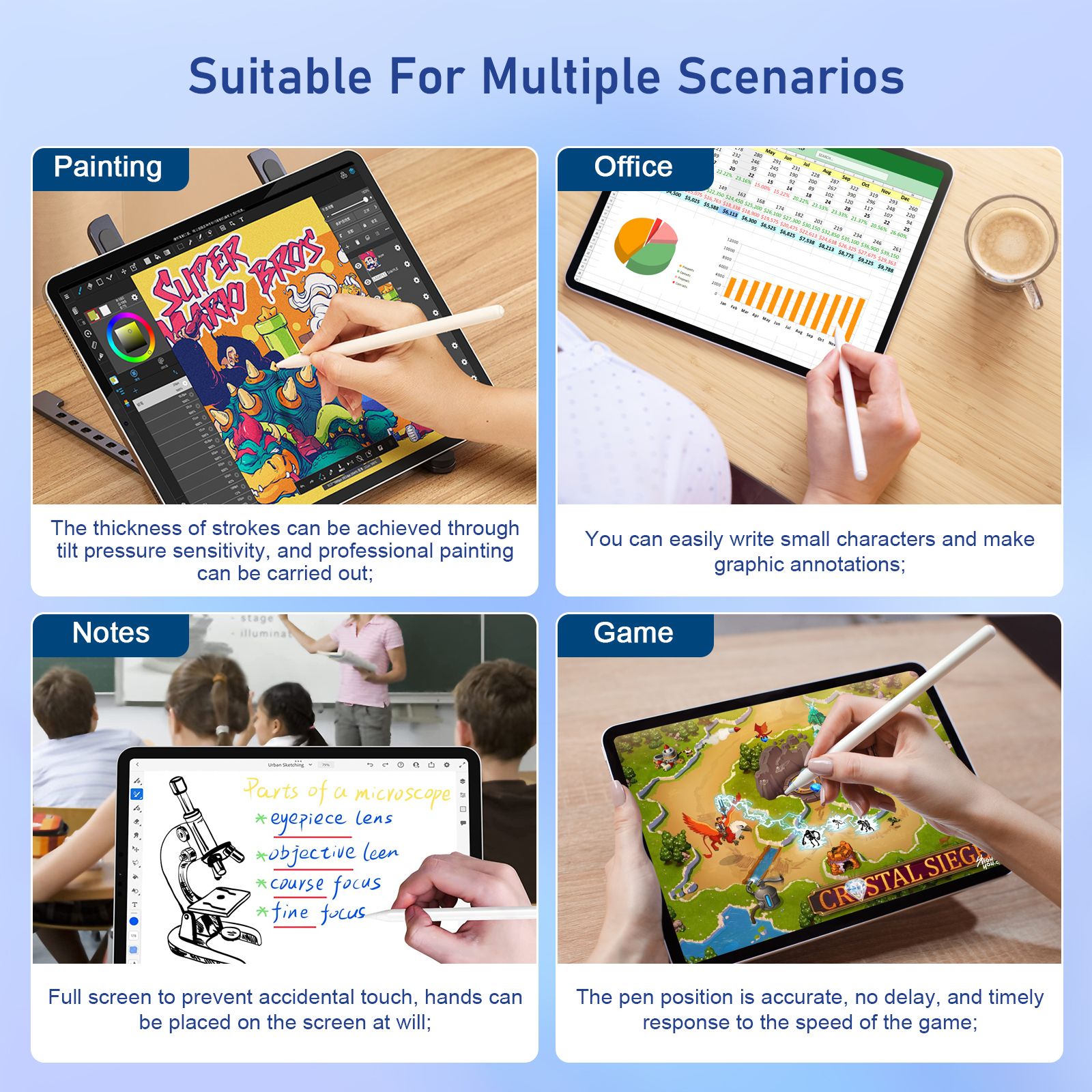 Pencil Original Feel High Sensitivity Touch Screen Pen  Magnetic Charging Capacitive Stylus Pen for iPad Pencil