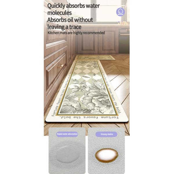 Non Slip Waterproof Kitchen Door Rug Mat for Anti Fatigue Washable Teppich Floor Mat
