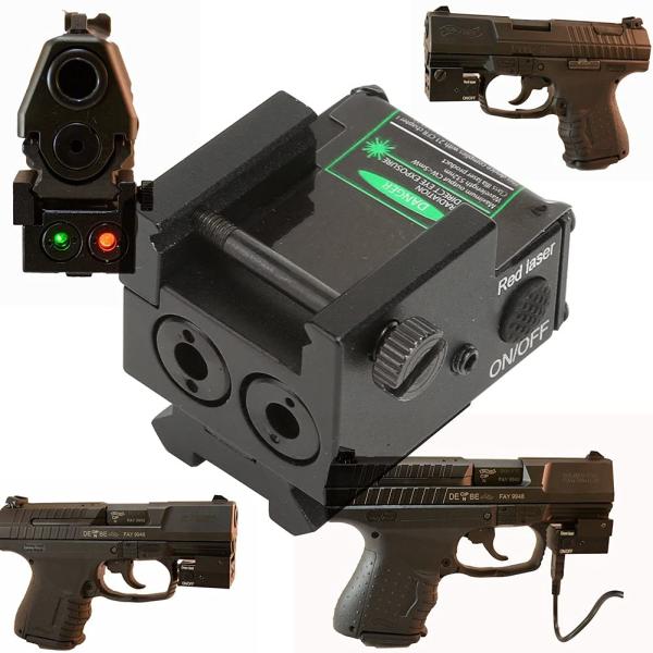 Компактный тактический лазер рельса визирует зеленое & красное с перезаряжаемые USB