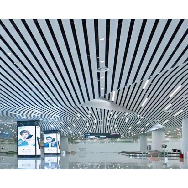 Decorative Linear Pipe Aluminum Baffle Ceiling Tiles U Shaped Suspended