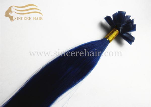 20 Pre Bonded Hair Extensions - 20 Blue Italian Keratin Pre Bodned Flat Tip Hair Extensions 1.0 G / Strand For Sale