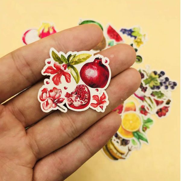 Vegetable Fruit Die Cut Kiss Cut Stickers Roll Pineapple Grape Pear Blueberry