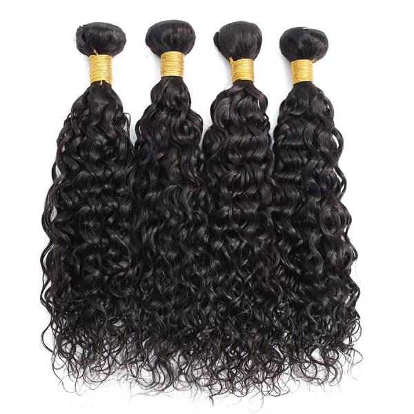 WATER WAVE Cheap Natural  Remy Indian Human Hair Vendor Weave Bundles and wefts