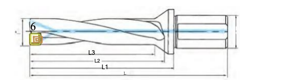 10mm Diameter U Shaped Drill Bit Insertable U Drill High Rigidity For Internal External Coolant
