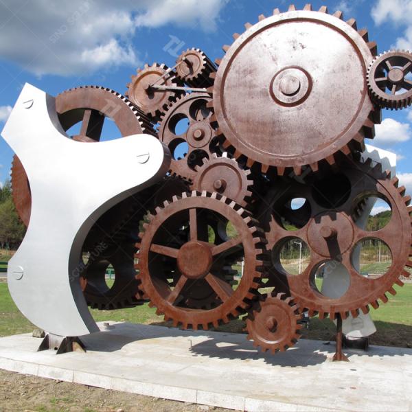 Escultura contemporânea de arte de aço de pátina para decoração