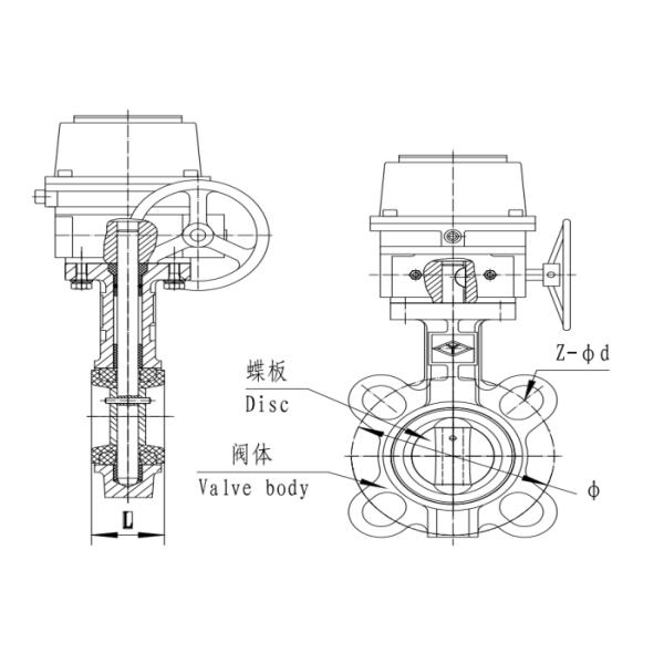 Worm Gear Fire Protection Valves Wafer Butterfly For Fire Fighting 1.6mpa