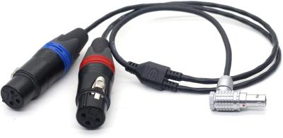 Double Channel Alexa Mini LF Audio Cable XLR 3 Pin To Right Angle 0B 6 Pin