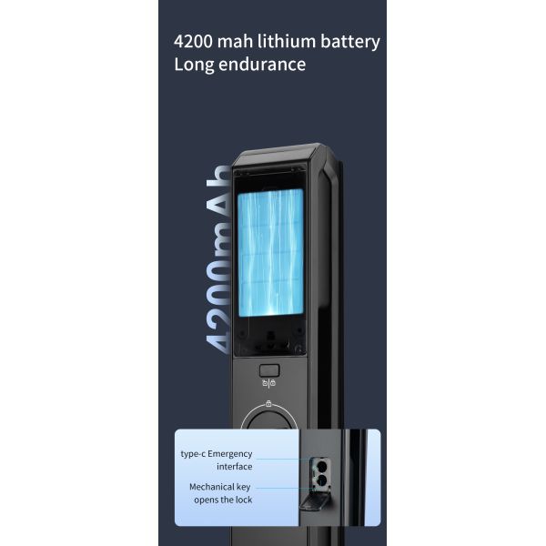 Qleung S959max Smart Door Lock with 3D Facial Recognition Fingerprint Recognition and Mobile Phone Unlock