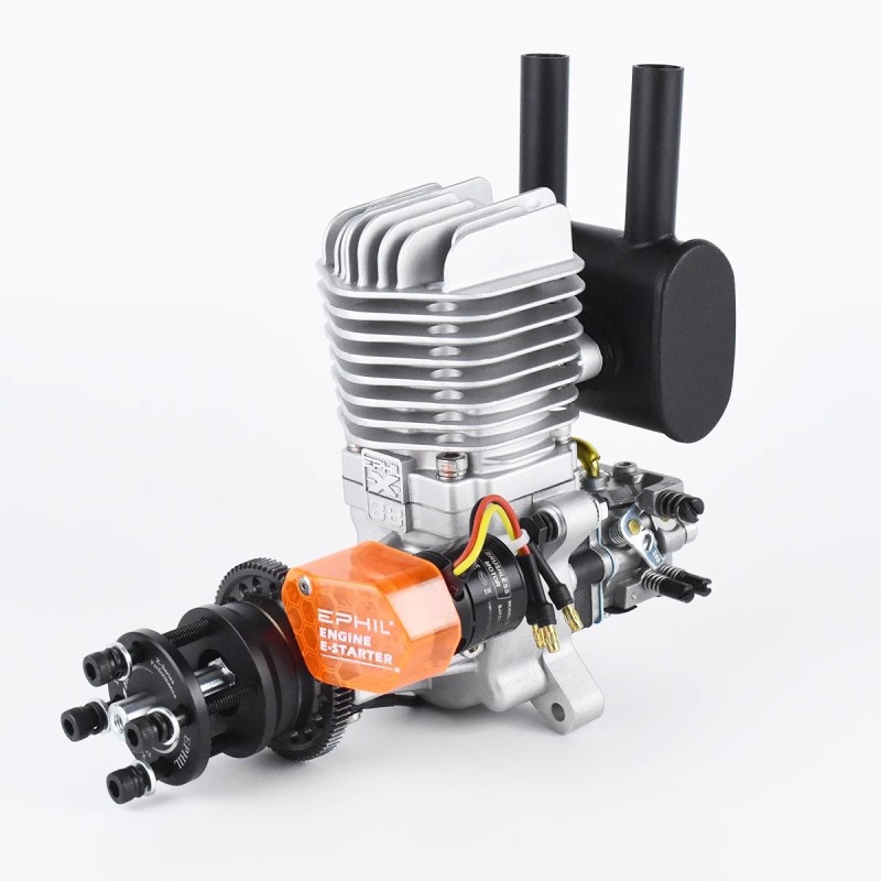 X-38Cc-R Pro Model Single Cylinder Two-Stroke Aircraft Engine Gasoline with Electric Start Rear Fixed Wing-Metal Material