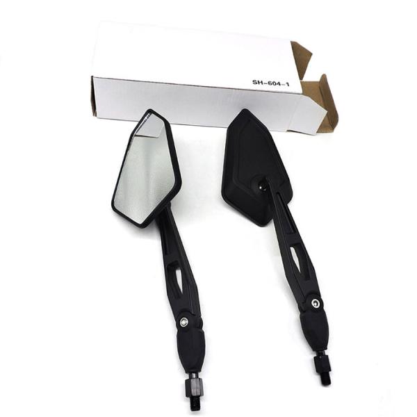 Convex Black Vintage Flexible Motorcycle Side Mirror with and Plastic Shell Nylon Rod