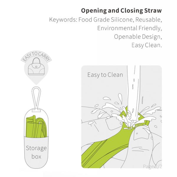 Shenzhen Sells Bpa Free Silicone Openable Straw for Travel Custom Color 230*11mm/17g