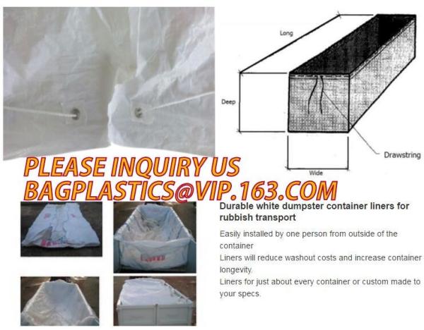 Waste Disposal Dumpster, Open Top Roll Off Drawstring Container Liners, Dumpster Liners, Facility Liners