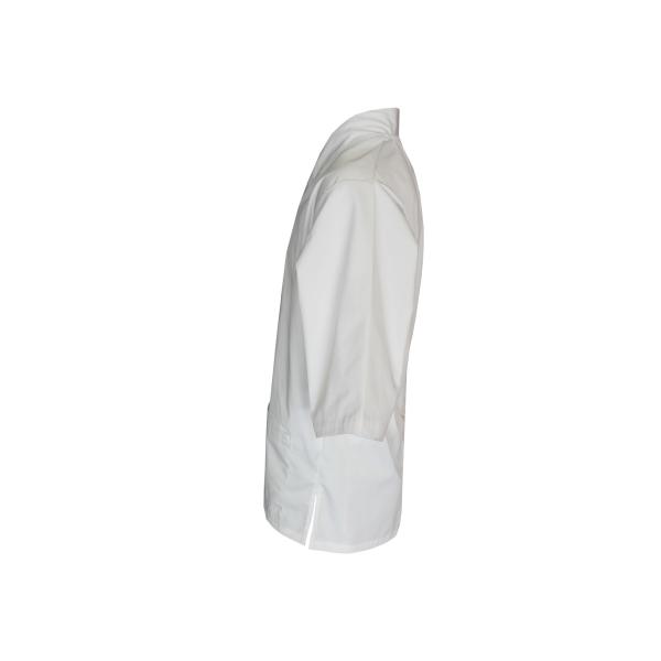 195GSM Three Quarter Sleeve Shirts White Japanese Style Wrinkle Free With Ties