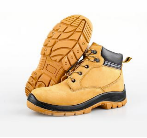 Lace up Yellow Fabric Lining Slip resistant Industrial Protective Footwear For Construction