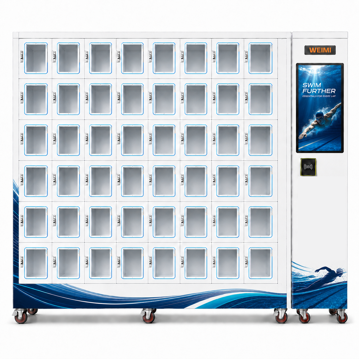 WEIMI 48-Locker Swimming Supplies Vending Machine for Swimming Pools and Aquatic Centers