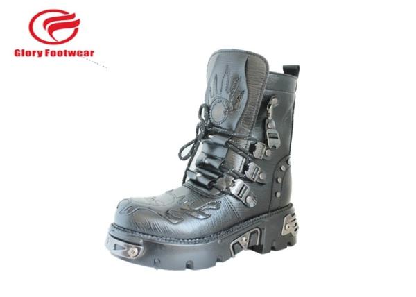 Punk Real Leather Leather Military Boots ,  Vintage Dress Combat Boot Sneakers