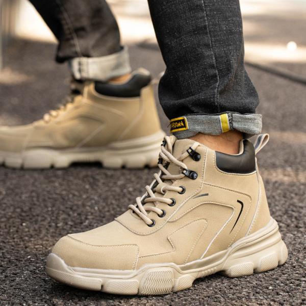 Kevlar Midsole Safety Boots Microfiber Leather Work Shoes With Steel Toe And Rubber Sole