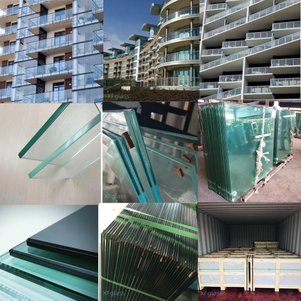 Barandillas de vidrio para balcones al aire libre Barandillas de vidrio templado Barandillas de vidrio endurecido Barandillas de vidrio sin marco Barandillas de vidrio