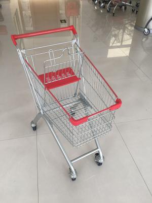 60 L 4 PU Casters Supermarket Shopping Carts , Shopping Push Cart With Groceries