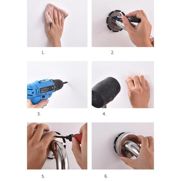 SUS304 Barrier Free Stainless Steel Bathroom Handrail For Disabled Elderly