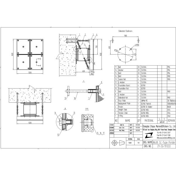 Модель ODM плиты налетания HDPE H630 для типа обвайзеров SC резины