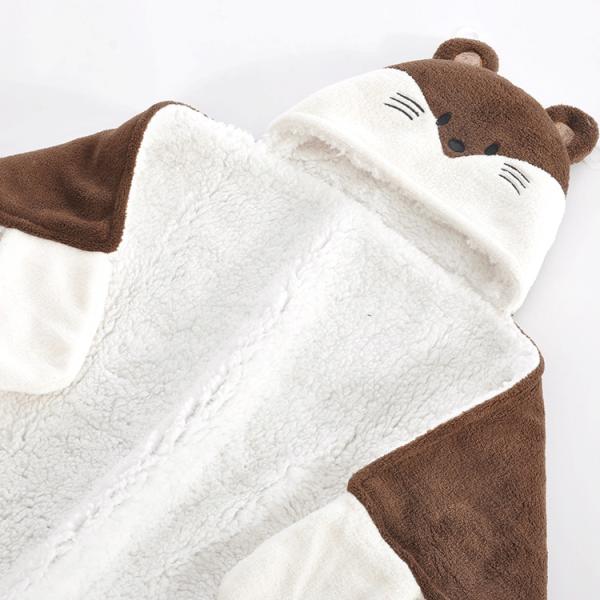 2 Ply Thick Hooded Snuggle Blanket Heavy Sherpa Heated Wrap Throw